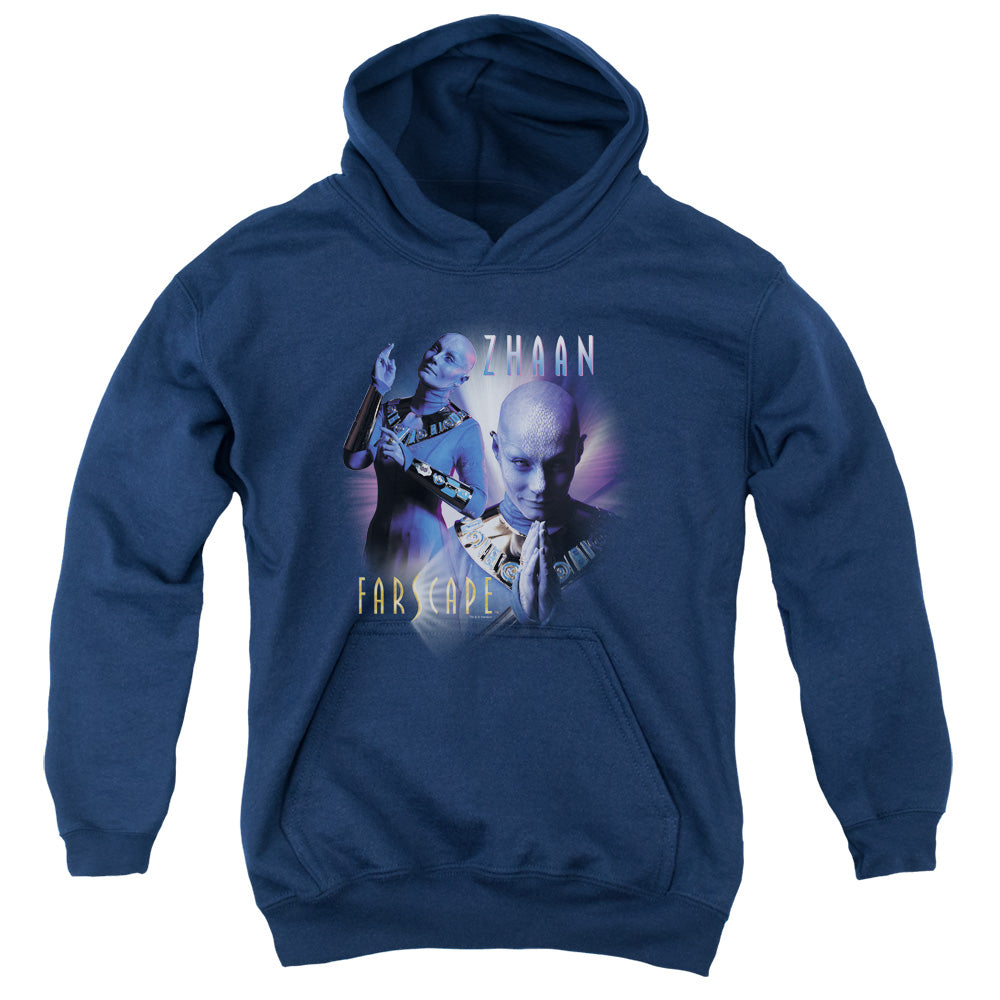 FARSCAPE/ZHAAN - YOUTH PULLOVER HOODIE - NAVY