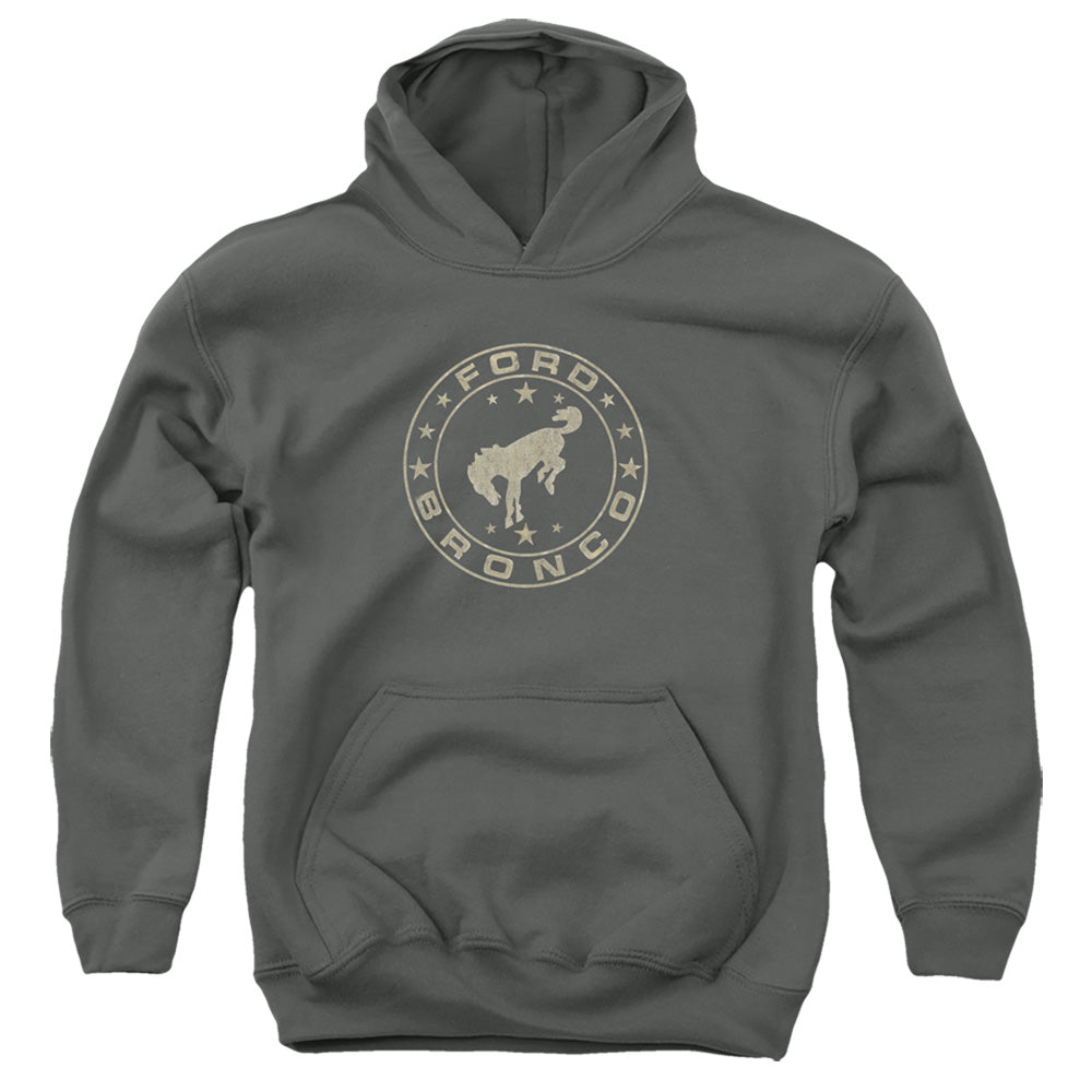 FORD BRONCO/VINTAGE STAR BRONCO - YOUTH PULLOVER HOODIE - CHARCOAL