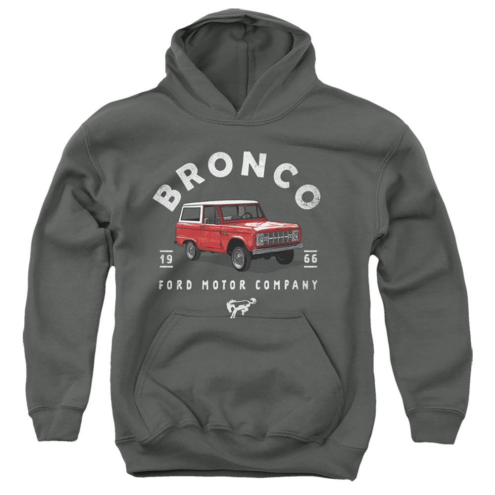 FORD BRONCO/BRONCO ILLUSTRATED - YOUTH PULLOVER HOODIE - CHARCOAL