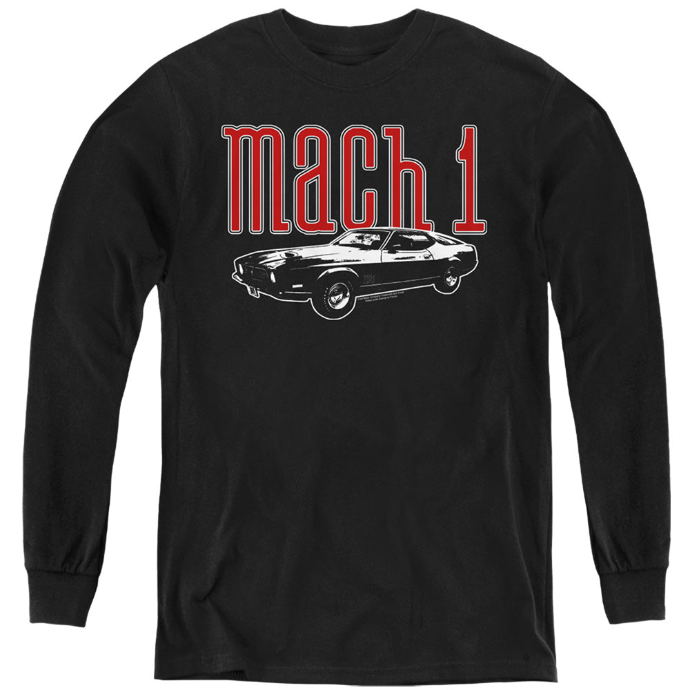 FORD MUSTANG/MACH 1 - YOUTH LONG SLEEVE TEE - BLACK