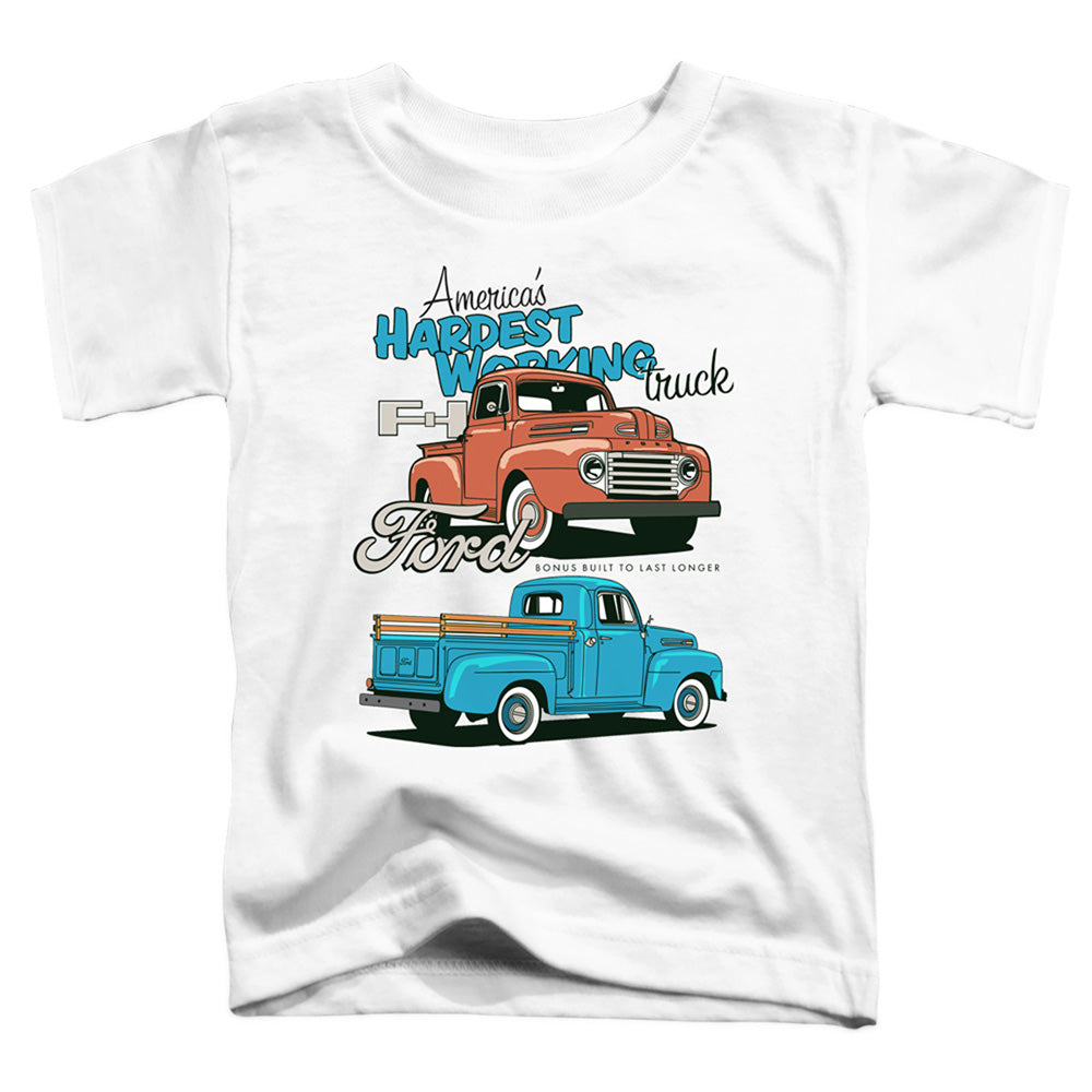 FORD TRUCKS/HARDEST WORKING - S/S TODDLER TEE - WHITE