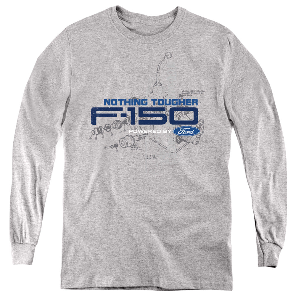 FORD TRUCKS/ENGINE SCHEMATIC - YOUTH LONG SLEEVE TEE - ATHLETIC HEATHER