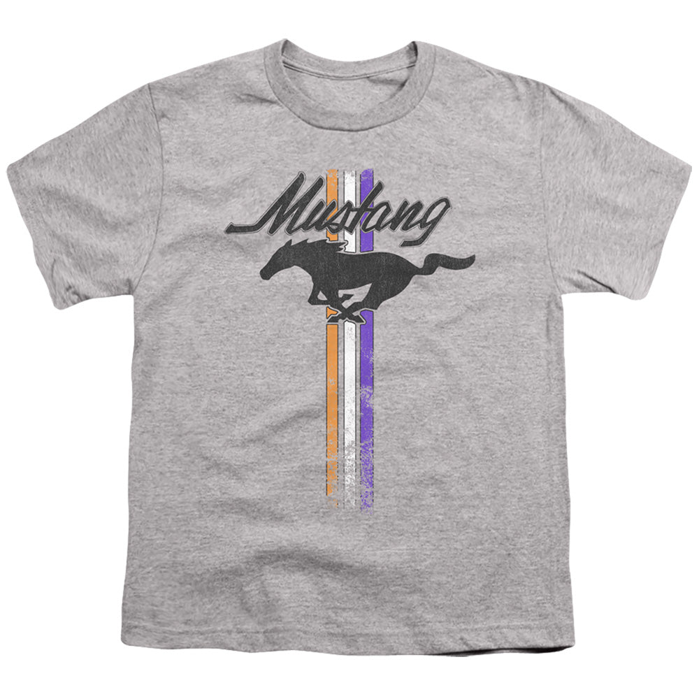 FORD MUSTANG/MUSTANG STRIPES - S/S YOUTH 18/1 - ATHLETIC HEATHER
