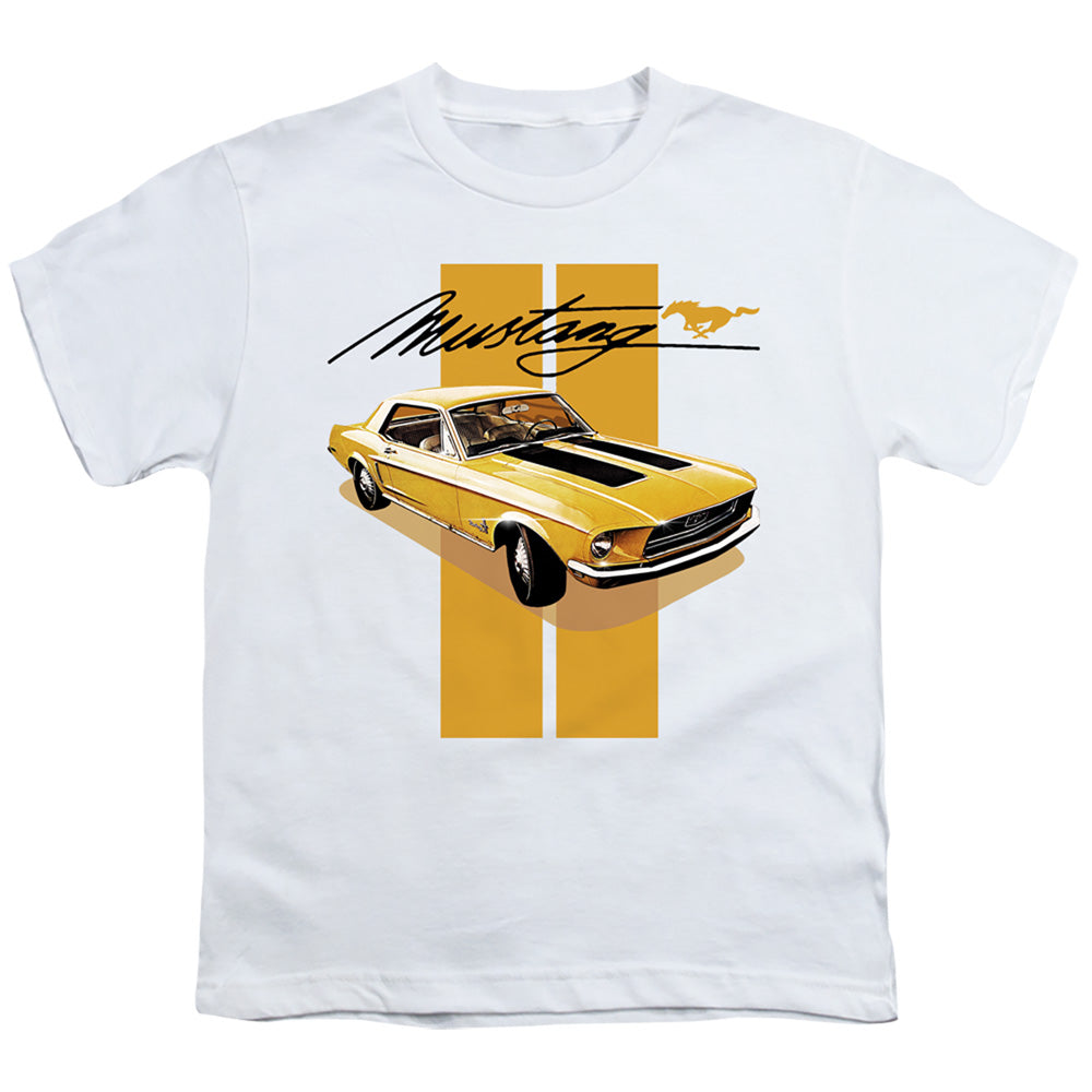 FORD MUSTANG/STANG STRIPES - S/S YOUTH 18/1 - WHITE