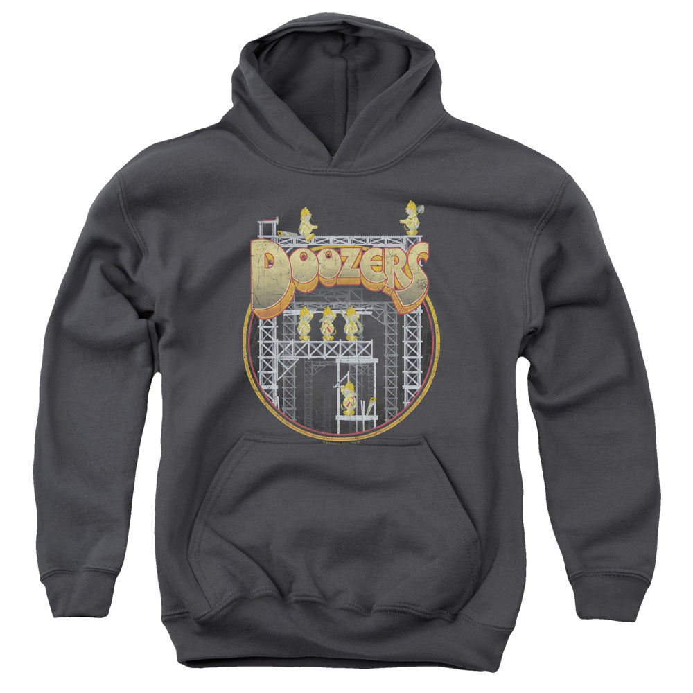 FRAGGLE ROCK/DOOZERS CONSTRUCTION - YOUTH PULLOVER HOODIE - CHARCOAL