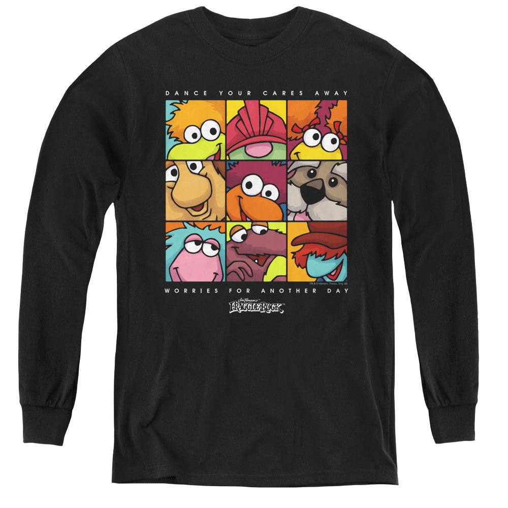 FRAGGLE ROCK/SQUARED - YOUTH LONG SLEEVE TEE - BLACK