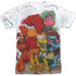 FRAGGLE ROCK/GROUP SHOT (FRONT/BACK PRINT) - S/S ADULT POLY CREW - MULTI