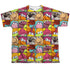 FRAGGLE ROCK/CHARACTER SQUARES (FRONT/BACK PRINT) - S/S YOUTH POLY CREW - MULTI