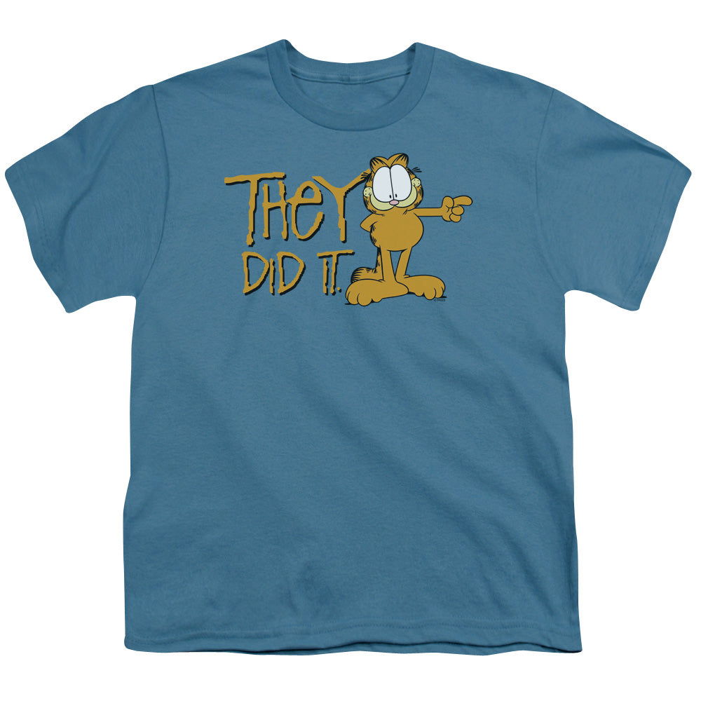 GARFIELD/THEY DID IT - S/S YOUTH 18/1 - SLATE