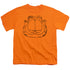 GARFIELD/SMIRKING DISTRESSED - S/S YOUTH 18/1 - ORANGE