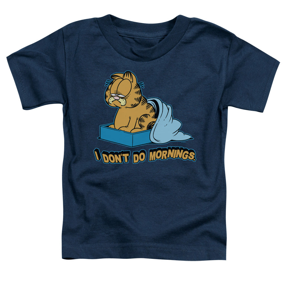 GARFIELD/I DONT DO MORNINGS - S/S TODDLER TEE - NAVY