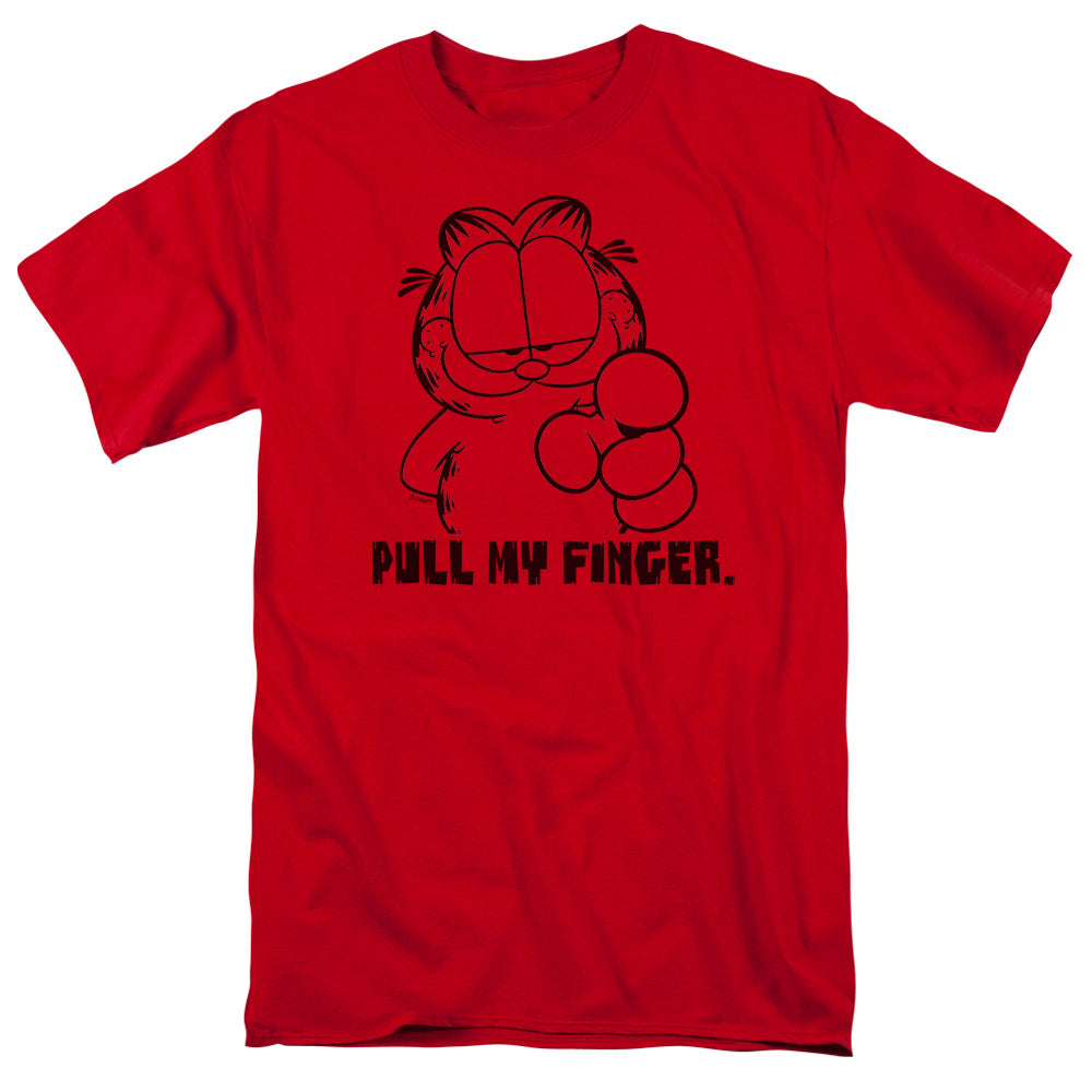 GARFIELD/PULL MY FINGER - S/S ADULT 18/1 -  RED