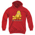 GARFIELD/HAPPY FACE - YOUTH PULLOVER HOODIE - RED