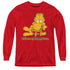 GARFIELD/HAPPY FACE - YOUTH LONG SLEEVE TEE - RED