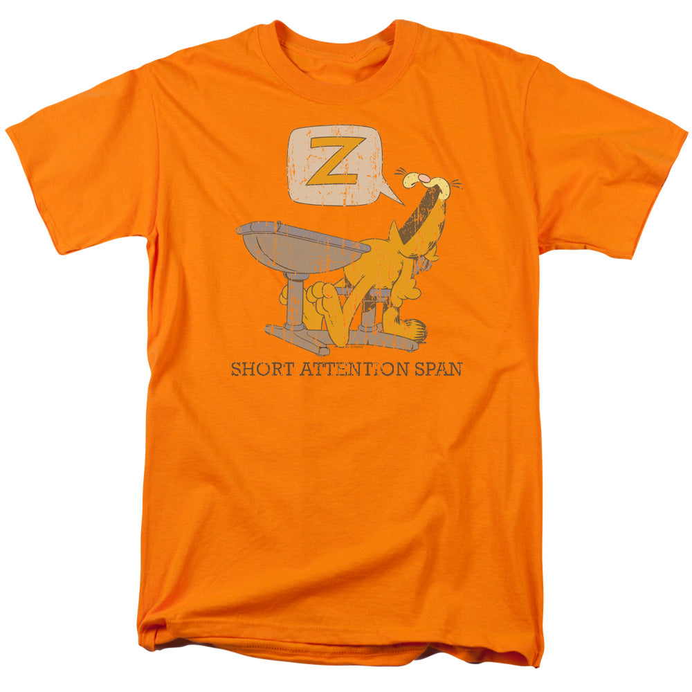 GARFIELD/ATTENTION SPAN - S/S ADULT 18/1 - ORANGE