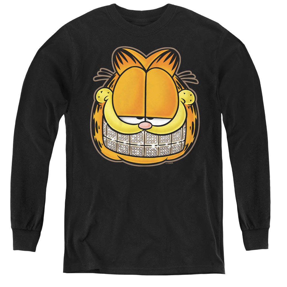 GARFIELD/NICE GRILL - YOUTH LONG SLEEVE TEE - BLACK