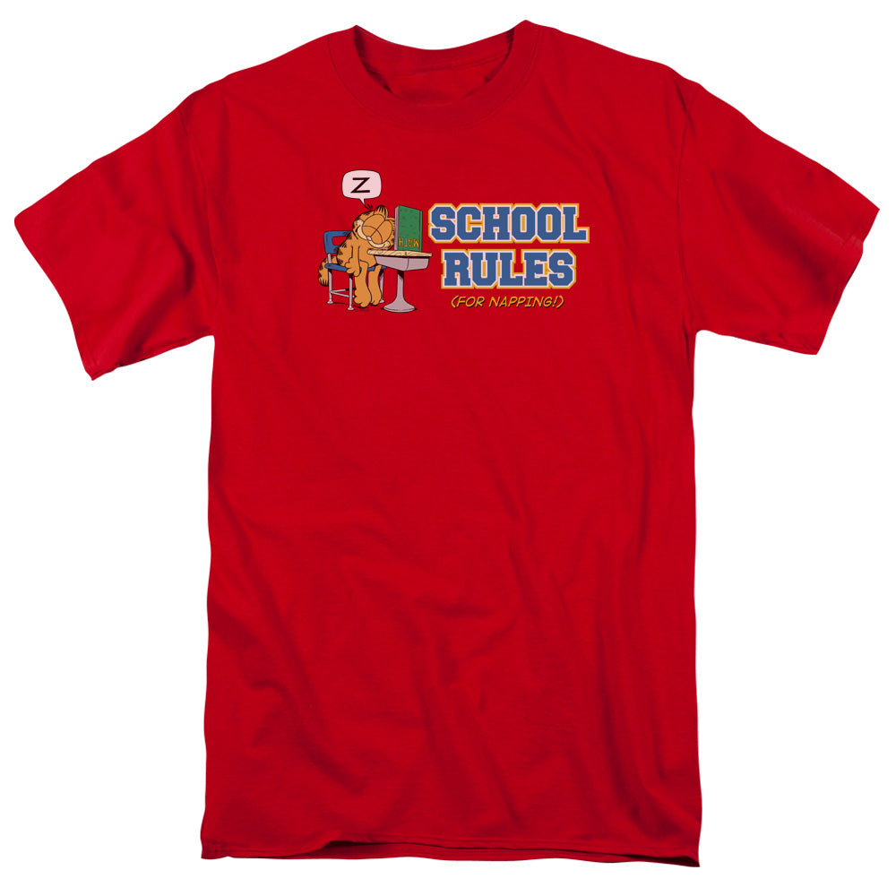 GARFIELD/SCHOOL RULES - S/S ADULT 18/1 - RED