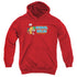 GARFIELD/SCHOOL RULES - YOUTH PULLOVER HOODIE - RED