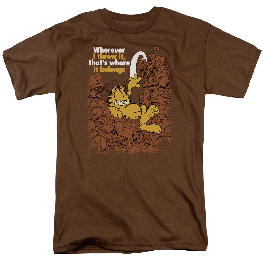 GARFIELD/WHERE IT BELONGS - S/S ADULT 18/1 - COFFEE