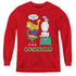 GARFIELD/COMPUTE THIS - YOUTH LONG SLEEVE TEE - RED
