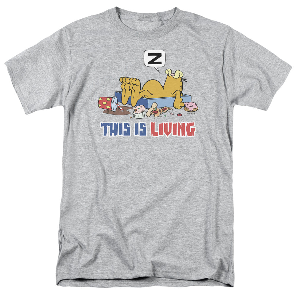 GARFIELD/THIS IS LIVING - S/S ADULT 18/1 - ATHLETIC HEATHER