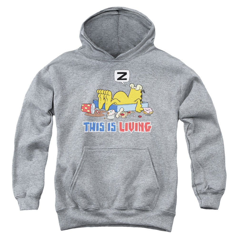 GARFIELD/THIS IS LIVING - YOUTH PULLOVER HOODIE - ATHLETIC HEATHER