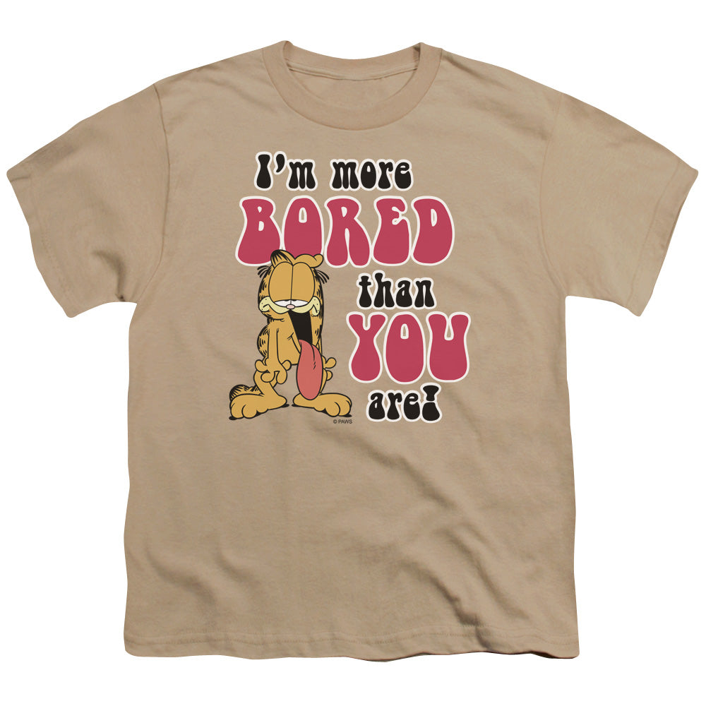 GARFIELD/MORE BORED - S/S YOUTH 18/1 - SAND