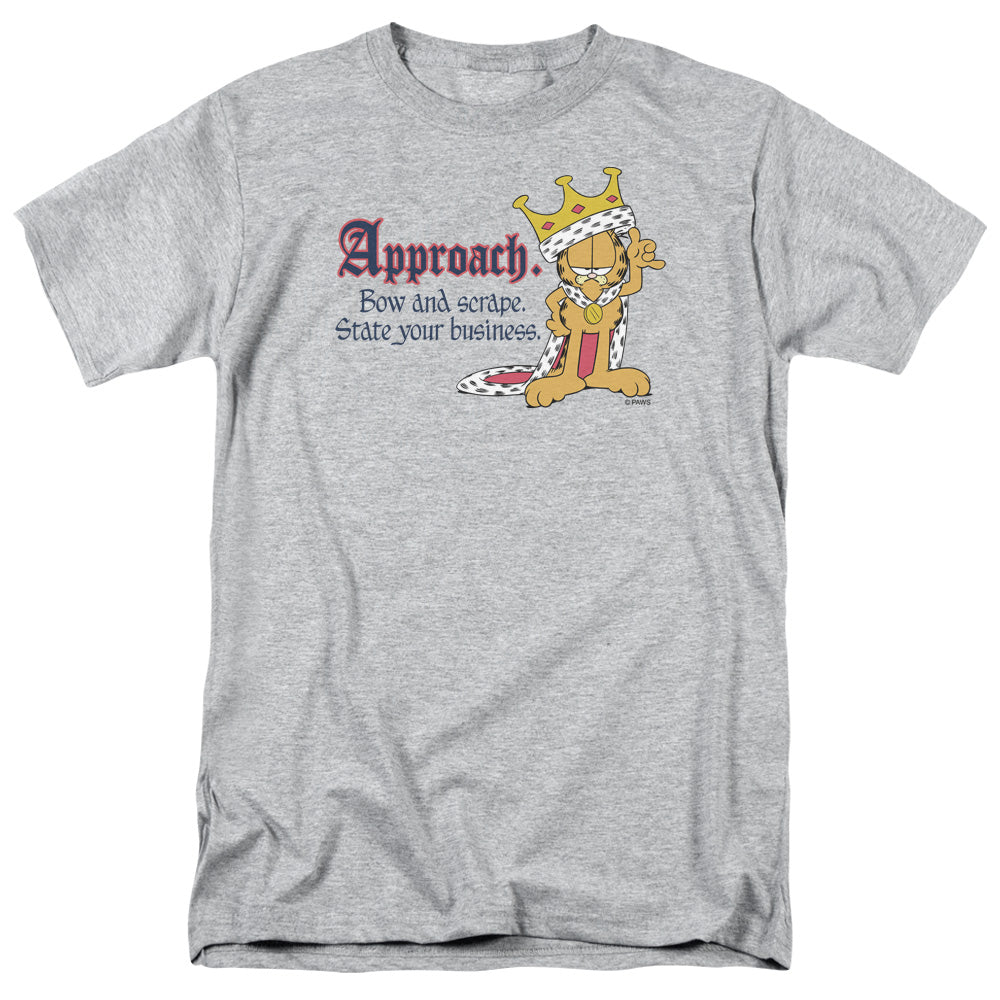 GARFIELD/STATE YOUR BUSINESS - S/S ADULT 18/1 - ATHLETIC HEATHER
