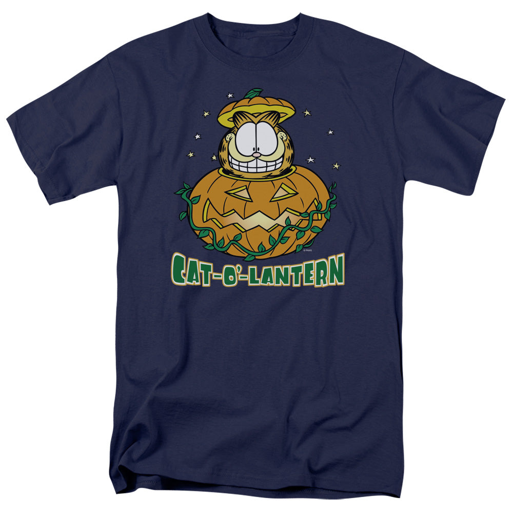 GARFIELD/CAT O LANTERN - S/S ADULT 18/1 - NAVY
