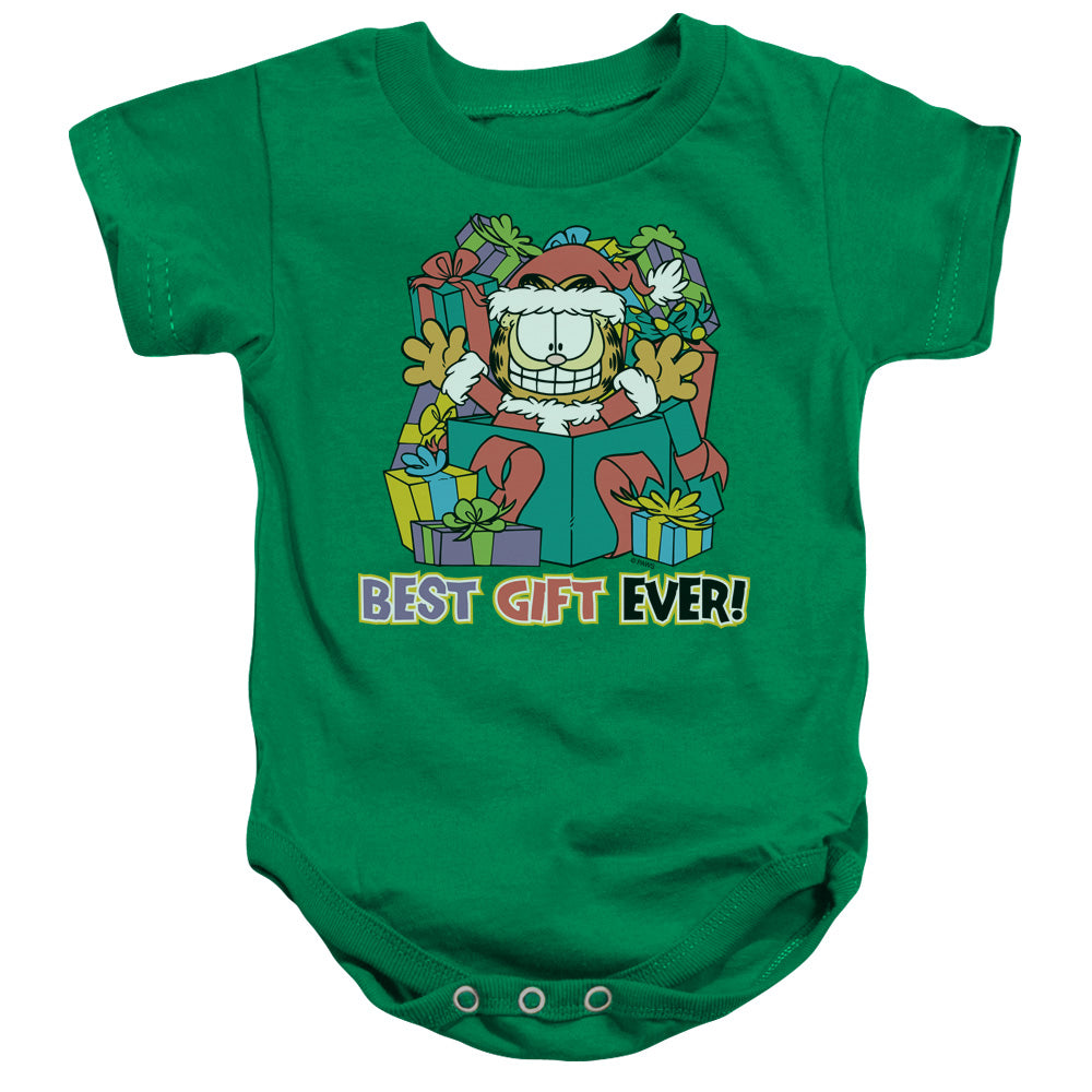 GARFIELD/BEST GIFT EVER - INFANT SNAPSUIT - KELLY GREEN