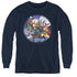 GARFIELD/MOONLIGHT RIDE - YOUTH LONG SLEEVE TEE - NAVY