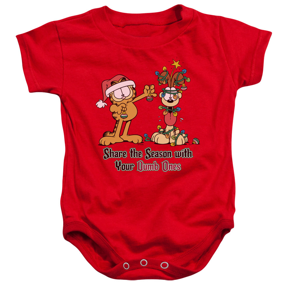 GARFIELD/SHARE THE SEASON - INFANT SNAPSUIT - RED