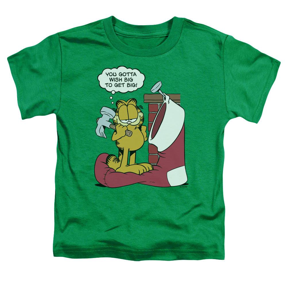 GARFIELD/WISH BIG - S/S TODDLER TEE - KELLY GREEN