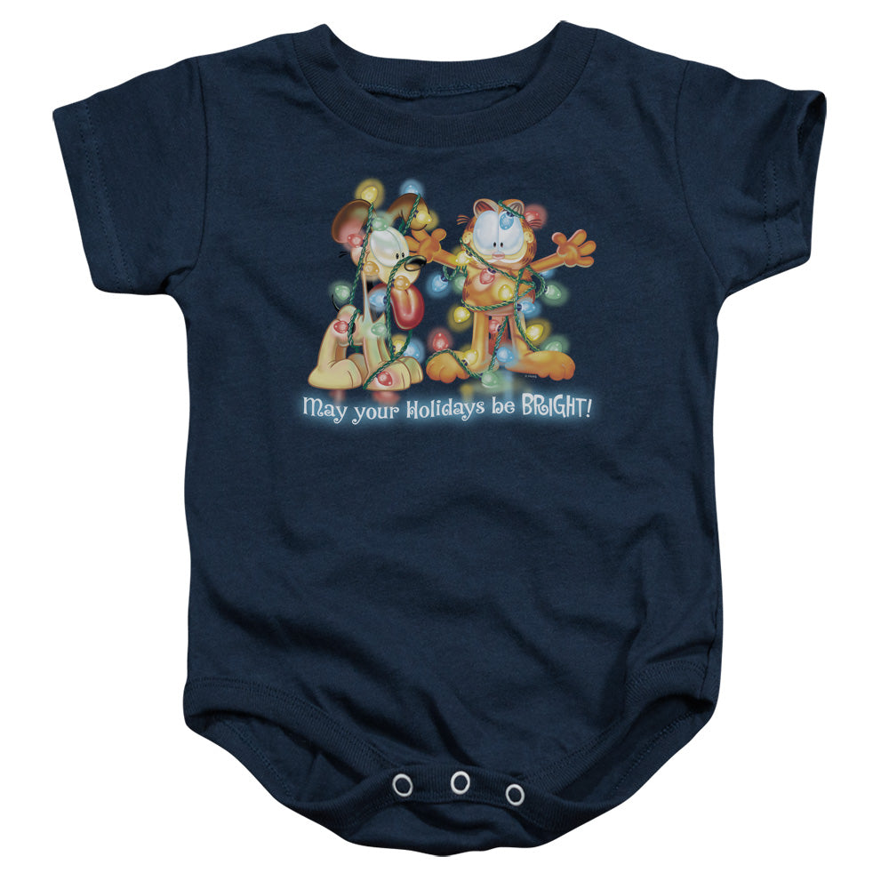GARFIELD/BRIGHT HOLIDAYS - INFANT SNAPSUIT - NAVY
