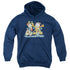 GARFIELD/BRIGHT HOLIDAYS - YOUTH PULLOVER HOODIE - NAVY