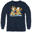GARFIELD/BRIGHT HOLIDAYS - YOUTH LONG SLEEVE TEE - NAVY