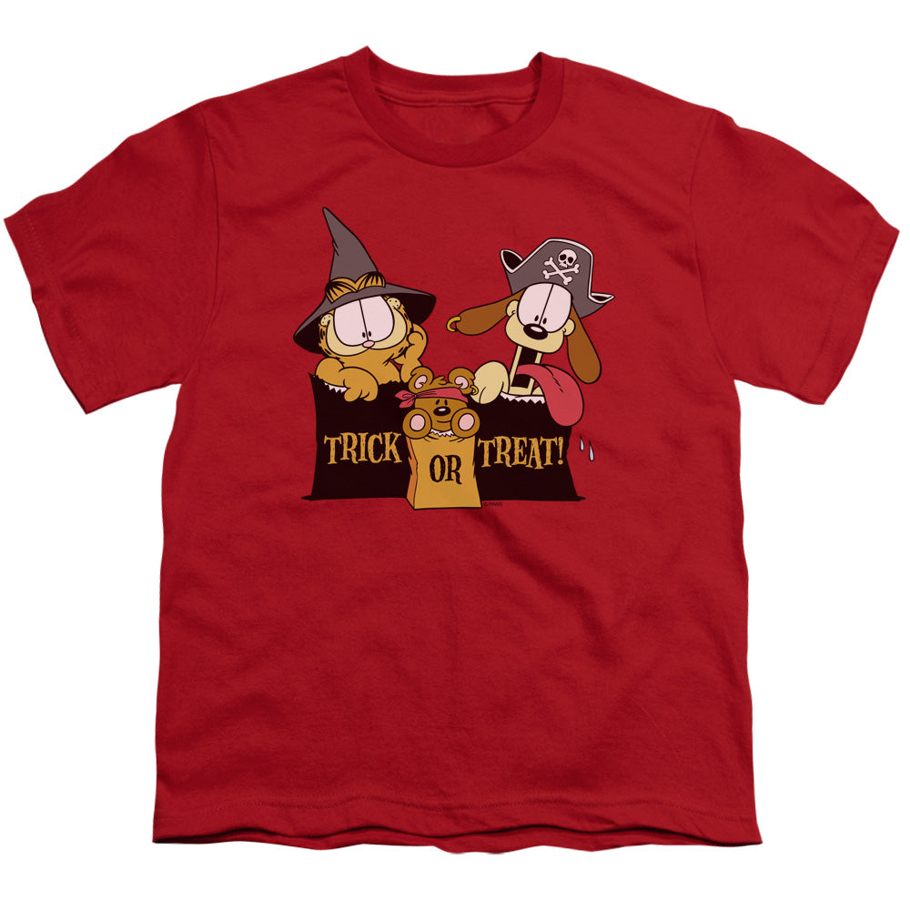 GARFIELD/TRICK OR TREAT - S/S YOUTH 18/1 - RED