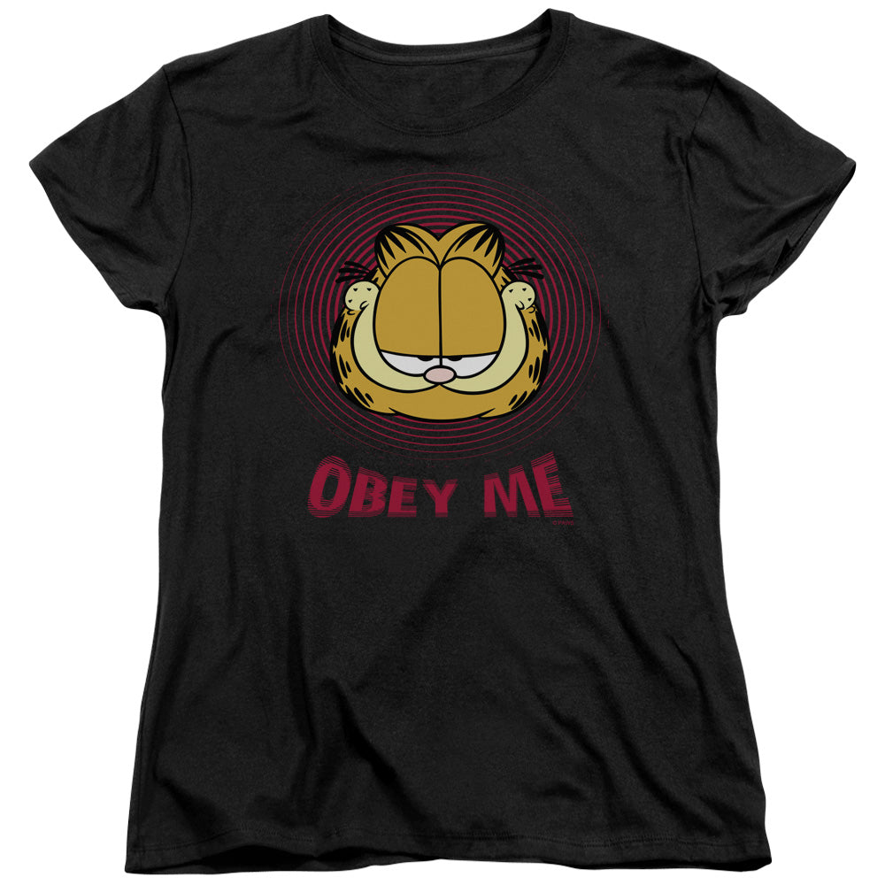 GARFIELD/OBEY ME - S/S WOMENS TEE - BLACK