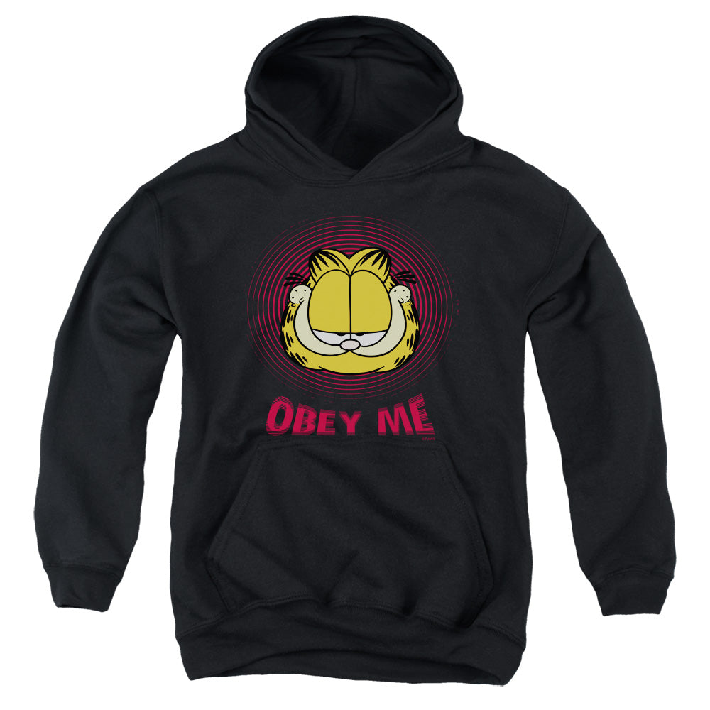 GARFIELD/OBEY ME - YOUTH PULLOVER HOODIE - BLACK