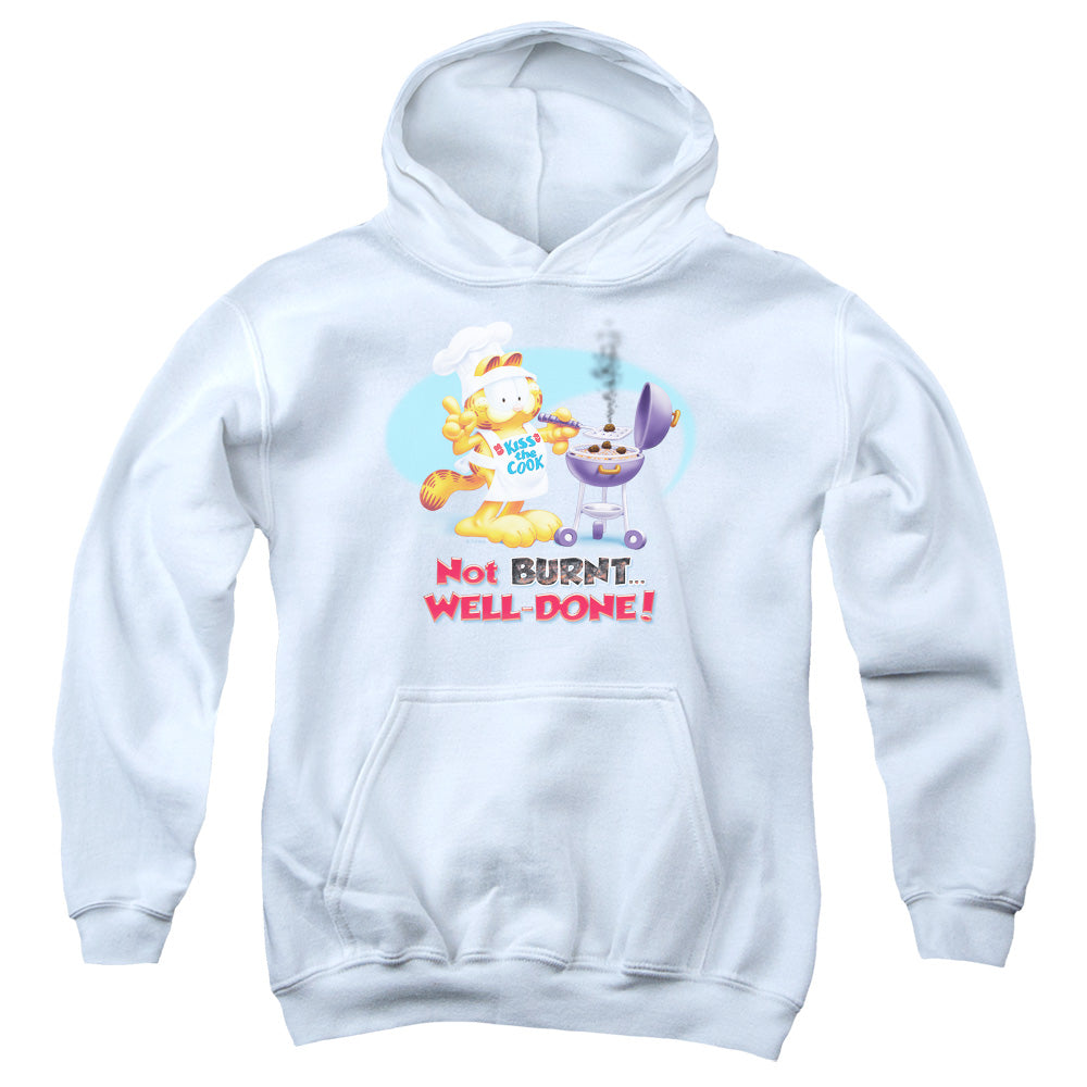 GARFIELD/WELL DONE - YOUTH PULLOVER HOODIE - WHITE