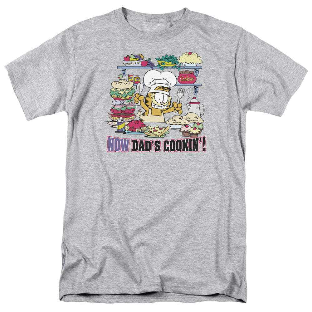 GARFIELD/NOW DADS COOKING - S/S ADULT 18/1 - ATHLETIC HEATHER