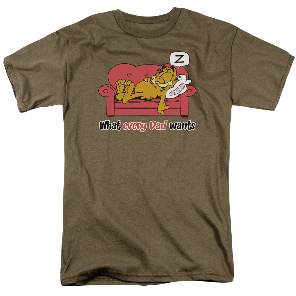 GARFIELD/WHAT EVERY DAD WANTS - S/S ADULT 18/1 - SAFARI GREEN
