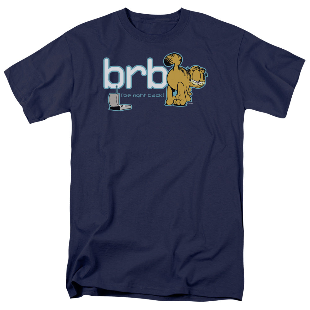GARFIELD/BE RIGHT BACK - S/S ADULT 18/1 - NAVY