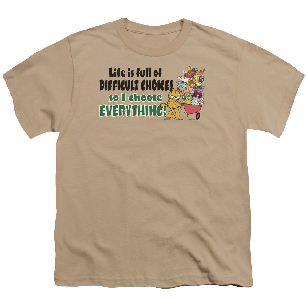GARFIELD/DIFFICULT CHOICES - S/S YOUTH 18/1 - SAND