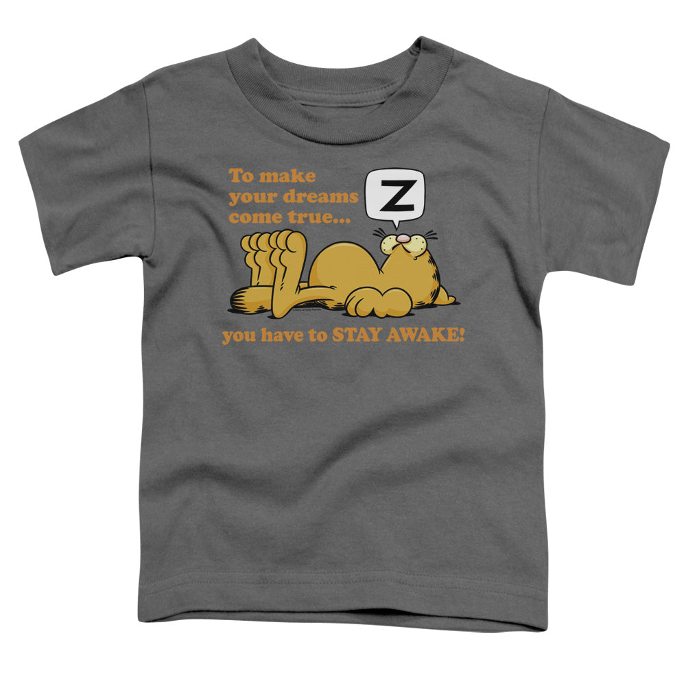 GARFIELD/STAY AWAKE - S/S TODDLER TEE - CHARCOAL