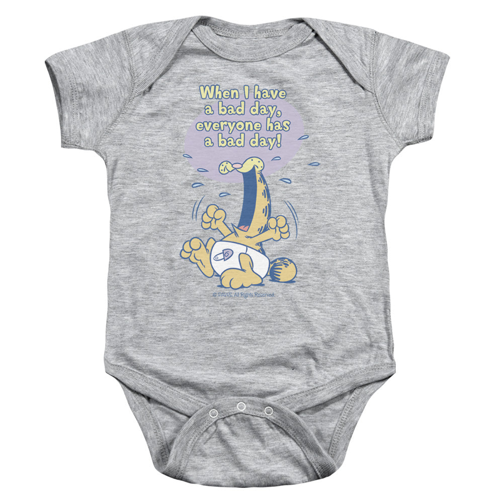 GARFIELD/BAD DAY - INFANT SNAPSUIT - ATHLETIC HEATHER
