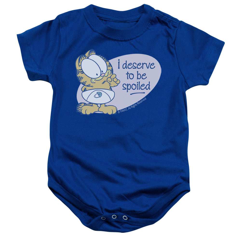 GARFIELD/DESERVE TO BE SPOILED - INFANT SNAPSUIT - ROYAL BLUE