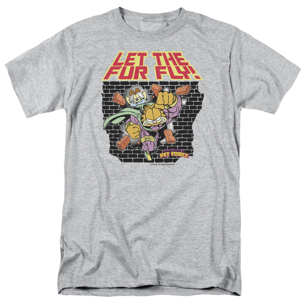 GARFIELD/LET THE FUR FLY - S/S ADULT 18/1 - ATHLETIC HEATHER