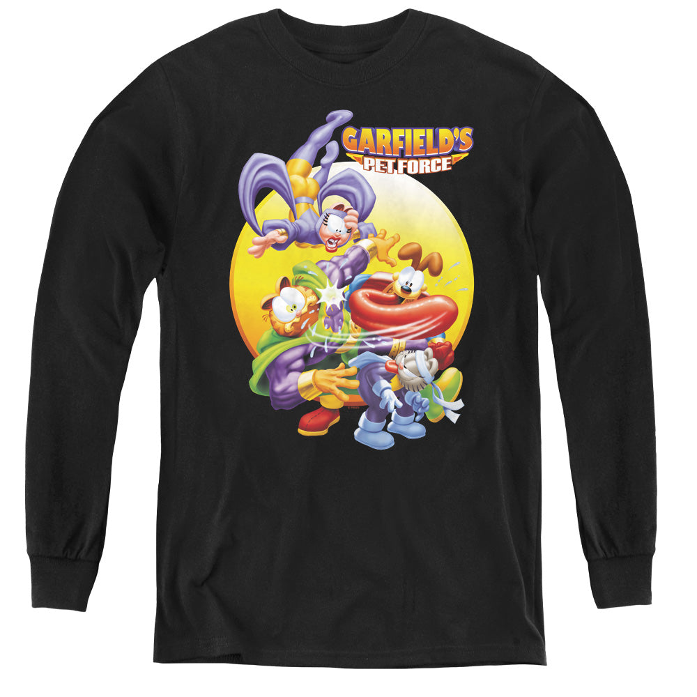 GARFIELD/TONGUE OF DOOM - YOUTH LONG SLEEVE TEE - BLACK