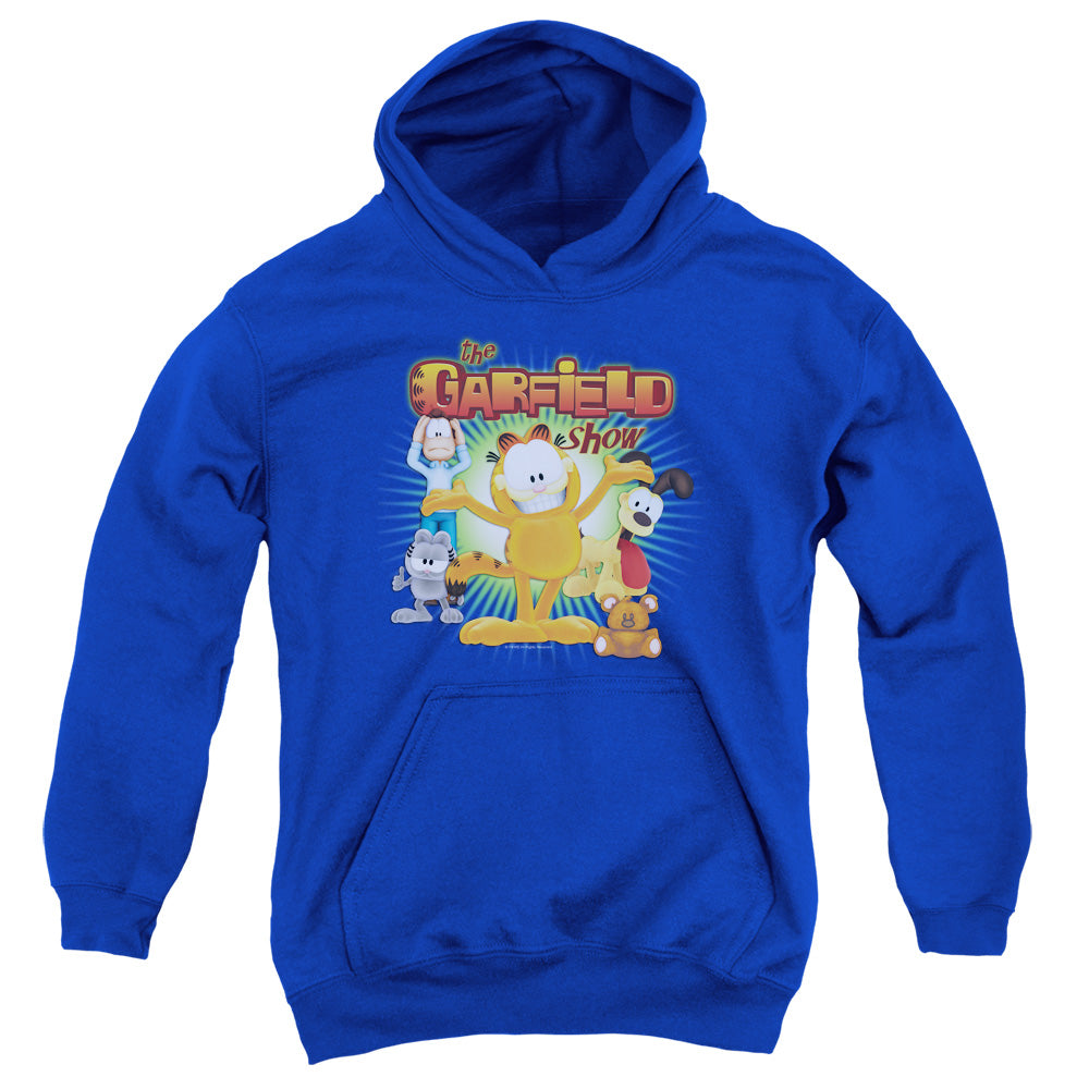 GARFIELD/THE GARFIELD SHOW - YOUTH PULLOVER HOODIE - ROYAL BLUE